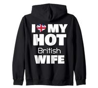 Amo a mi Esposa británica Caliente Casada con una Chica Caliente del Reino Unido Sudadera con Capucha