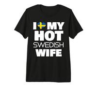 Amo a mi Esposa Sueca Caliente Casada con un Sueco Caliente Fumador Camiseta Premium