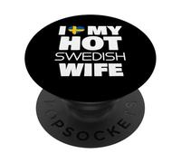 Amo a mi Esposa Sueca Caliente Casada con un Sueco Caliente Fumador PopSockets PopGrip Adhesivo