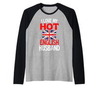 Amo a mi Esposo inglés Caliente relación Divertida de Inglaterra Camiseta Manga Raglan