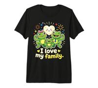 Amo a mi Familia Rana Linda Dibujos Animados Día de la Madre Camiseta Premium