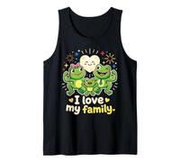 Amo a mi Familia Rana Linda Dibujos Animados Día de la Madre Camiseta sin Mangas