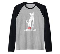 Amo a mi Gato Abisinio, abisinia, etíope Camiseta Manga Raglan
