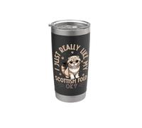 Amo a mi gato escocés de orejas plegadas Vaso térmico de acero inoxidable de doble pared