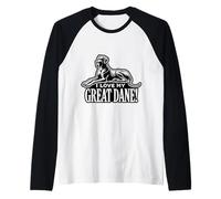 ¡AMO A MI GRAN DANE! - Gigante suave - Apolo de perros Camiseta Manga Raglan