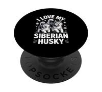 Amo a mi husky siberiano PopSockets PopGrip Adhesivo