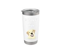 Amo a mi labrador retriever Vaso térmico de acero inoxidable de doble pared