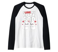 Amo a mi Lindo Boo tee Halloween Fantasma Parejas Amante Camiseta Manga Raglan