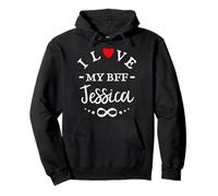 Amo a mi Mejor Amiga Jessica Lindo Nombre Personalizado Mejores Amigos Sudadera con Capucha