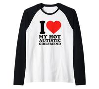Amo a mi Novia Autista Caliente Conciencia sobre el Autismo Camiseta Manga Raglan