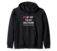 Amo a mi Novia polaca Caliente Divertido San Valentín Novio Sudadera con Capucha