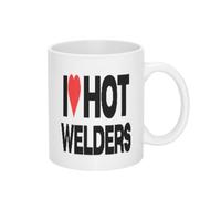 Amo A Mi Novia Soldadora, Esposa, Prometida Y Novio De Corazón Rojo Mug Elegante Taza Único Tazas De Cerámica Para Leche Cacao Escuela 330Ml