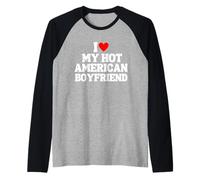 Amo a mi novio americano caliente I Heart My Hot Boyfriend Camiseta Manga Raglan