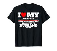 Amo a mi Novio Gamer Caliente Ascendido a Marido 2026 Divertido Camiseta