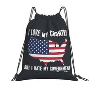 Amo A Mi País, Pero Odio A Mi Gobierno. Mujer Hombre Mochila Con Cordón Ligera Bolsa De Gimnasio Plegable Bolsa De Deporte Para Fútbol Voleibol Baloncesto