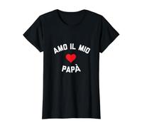 Amo a mi papá Camiseta gráfica económica, Mujer, Negro, L