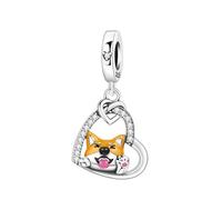 Amo A Mi Perro Colgante Charm, Charm para Pulsera, Compatible con Pandora Bracelet Neckalce