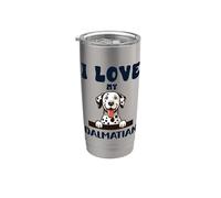 Amo a mi perro dálmata - Divertido Vaso térmico de acero inoxidable de doble pared