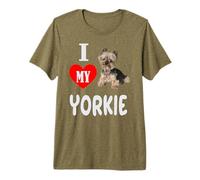 Amo a mi Perro pequeño Yorkie Yorkshire Terrier Amante de los Animales Camiseta Premium