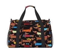 Amo a mi Perro Salchicha,Bolsas Deportivas, Bolsos de Viaje Deportivos Cruzados de Mano, Bolsas de Viaje de Gran Capacidad para Mujeres y Hombres.