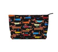 Amo a mi Perro Salchicha (Estampado),Neceser de Pana, Neceser de Maquillaje portátil, Neceser de Viaje