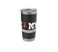 Amo a mi perro salchicha Vaso térmico de acero inoxidable de doble pared
