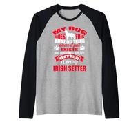 Amo a mi Perro Setter irlandés Amantes Divertidos de los Camiseta Manga Raglan