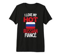 Amo a mi prometido Ruso Caliente relación Rusa Divertida Camiseta Premium