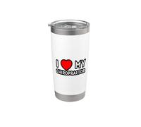Amo a mi quiropráctico Novia Novio Esposa Marido Vaso térmico de acero inoxidable de doble pared