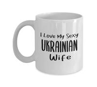Amo A Mi Sexy Esposa Ucraniana Mug Elegante Taza Chic Taza De Café Para Oficina Cacao Bebidas Frías Y Calientes 330Ml
