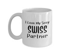 Amo A Mi Sexy Pareja Suiza Nacionalidad Suiza Tazas De Cerámica Chic Mug Único Tazas De Desayuno Para Oficina Espresso Cappuccino 330Ml