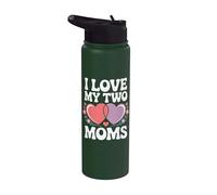 Amo a mis dos mamás Lesbianas Orgullo LGBT Stainless Steel Insulated Water Bottle