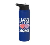 Amo a mis dos mamás Lesbianas Orgullo LGBT Stainless Steel Insulated Water Bottle