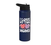 Amo a mis dos mamás Lesbianas Orgullo LGBT Stainless Steel Insulated Water Bottle