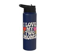 Amo a mis dos mamás Lesbianas Orgullo LGBT Stainless Steel Insulated Water Bottle