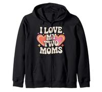 Amo a mis dos mamás Lesbianas Orgullo LGBT Sudadera con Capucha