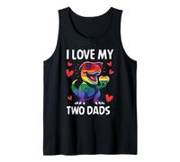 Amo a mis Dos papás Gay Dino T-Rex Pride Rainbow Queer LGBTQ Camiseta sin Mangas