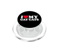 Amo a mis Gatos Gay, Divertidos, Lindos y Queer, Animales, Padres, papá, mamá, Fan PopSockets PopGrip para MagSafe