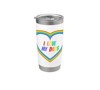 Amo a mis papás abiertamente gay & Amado Orgullo Orgullo Padres Padre Vaso térmico de acero inoxidable de doble pared