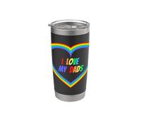 Amo a mis papás abiertamente gay & Amado Orgullo Orgullo Padres Padre Vaso térmico de acero inoxidable de doble pared