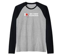 Amo a mis pequeños pacientes Enfermera pediátrica Pediatra Camiseta Manga Raglan