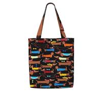 Amo a mis perros salchichas,Bolsas de supermercado reutilizables, bolsas de compras, bolsas de lona de gran capacidad, bolso de hombro