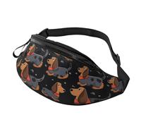 Amo A Mis Perros Sausages Riñonera Ajustable Bolso De Cintura Moda Bolsa De Cintura Para Caminatas Viaje Camping 14X35Cm