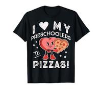 Amo a mis preescolares a pizzas Maestro Preescolar Mi corazón Camiseta