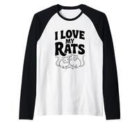 Amo a mis Ratas, Lindas Amantes de Las Mascotas, la Vida de Las Ratas Camiseta Manga Raglan