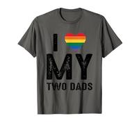 Amo a Rainbow Heart Pride de mis dos papás Camiseta