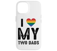 Amo a Rainbow Heart Pride de mis dos papás Carcasa para iPhone 14
