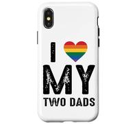 Amo a Rainbow Heart Pride de mis dos papás Carcasa para iPhone X/XS