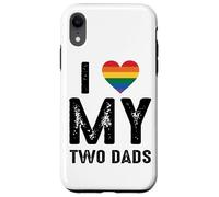 Amo a Rainbow Heart Pride de mis dos papás Carcasa para iPhone XR