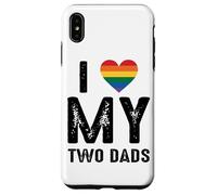 Amo a Rainbow Heart Pride de mis dos papás Carcasa para iPhone XS Max